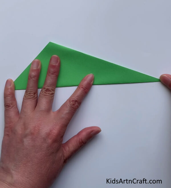 Folding Kite Shape In Half - Putting Together an Adorable Paper Bird Finger Puppet For Children