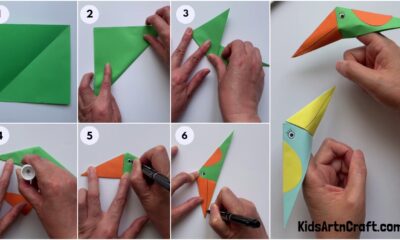 Paper Bird Finger Puppet Craft Tutorial For Kids