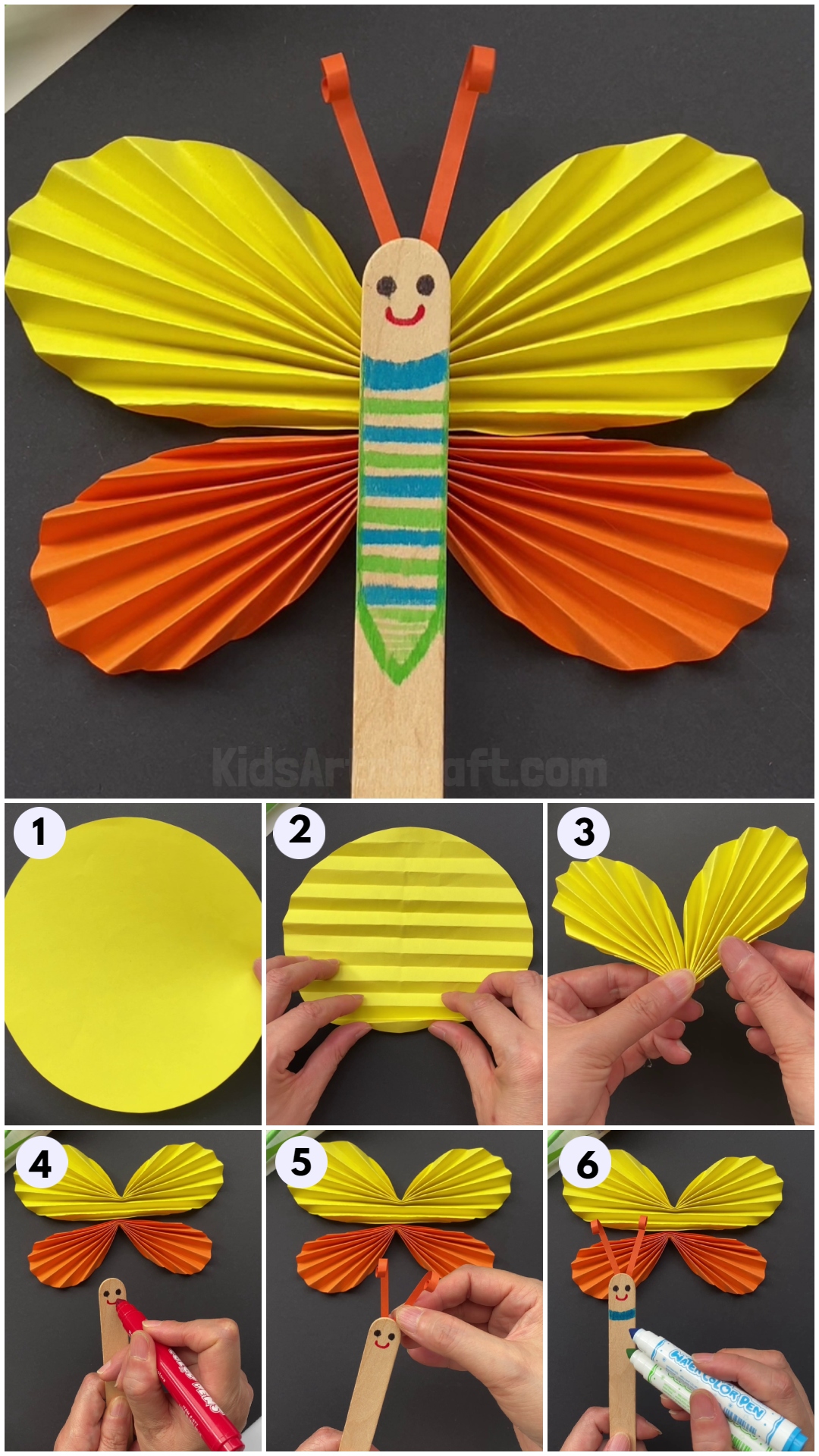 Paper Butterfly Craft Easy Tutorial for Kids