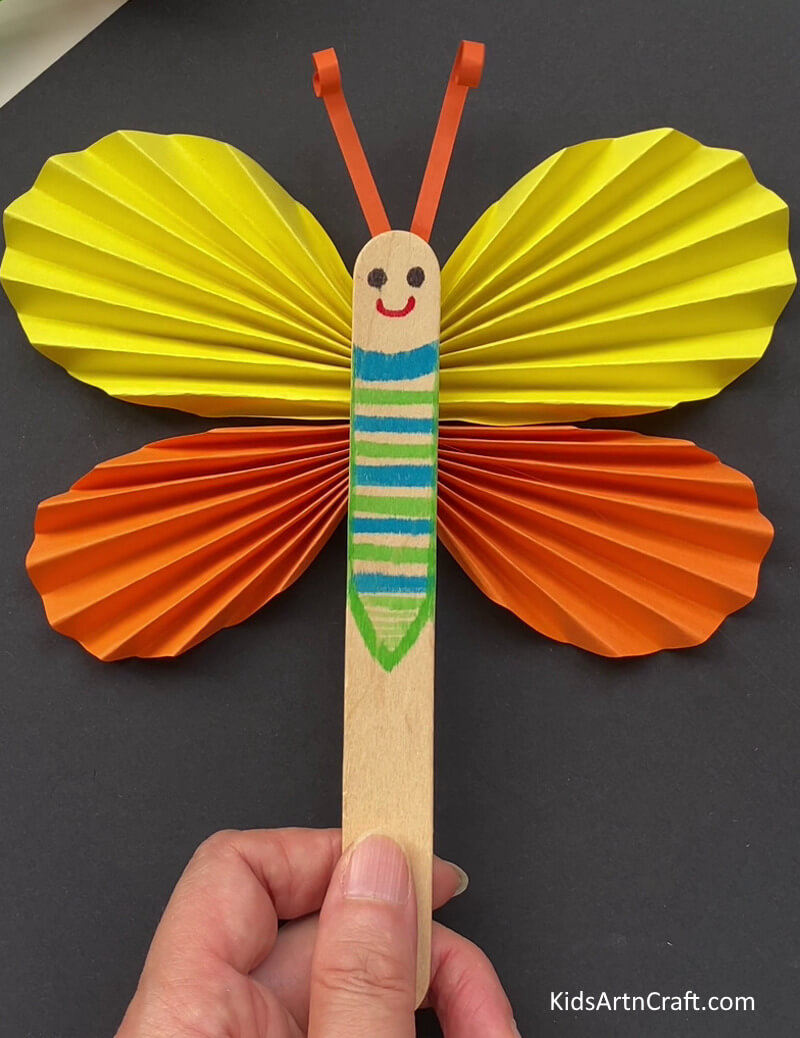 Your Paper Butterfly Craft Is Ready! - Making a Paper Butterfly - An Easy Tutorial for Children 