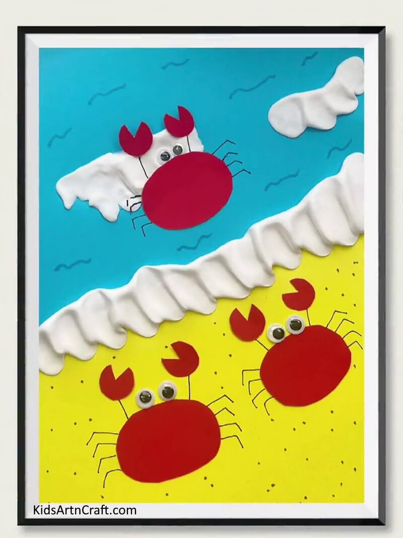 Create Crab Craft On The Beach From Paper For Kids