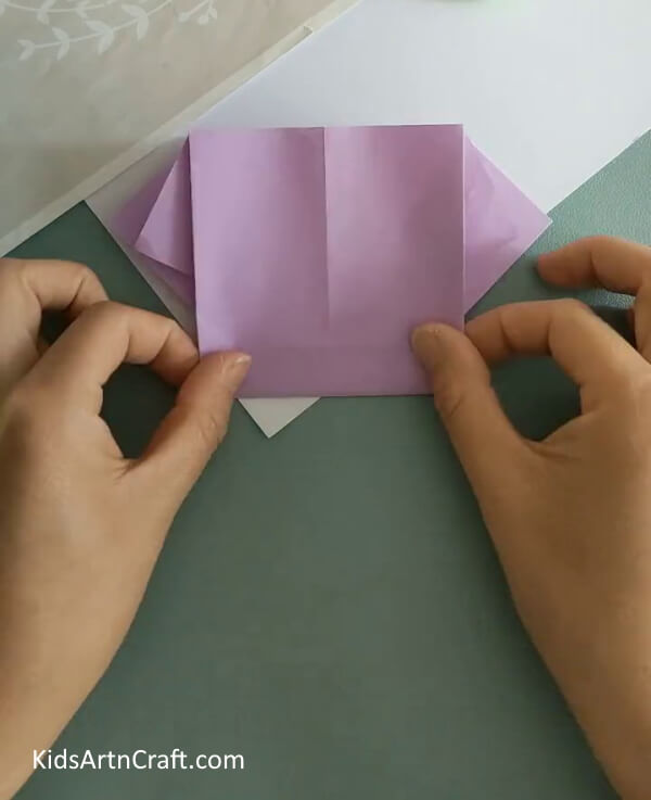 Making A Horizontal Fold- Crafting a Paper Origami Butterfly - a kids tutorial