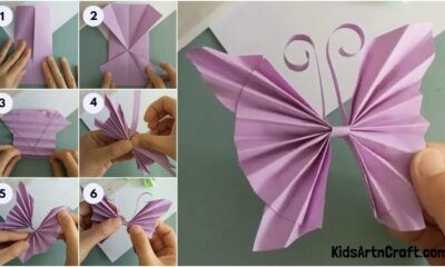 Paper Origami Butterfly Step-by-Step Craft Tutorial for kids