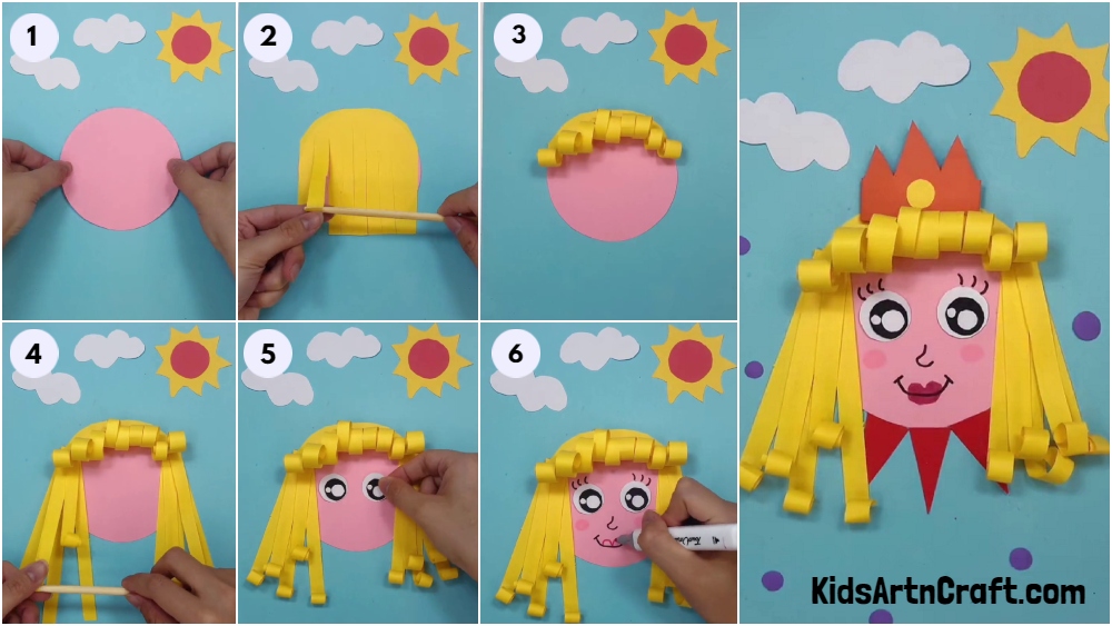 Paper Princess Step by Step tutorial for kids