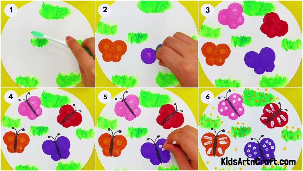 Pretty Flying Butterflies Creative Painting Idea For Kids
