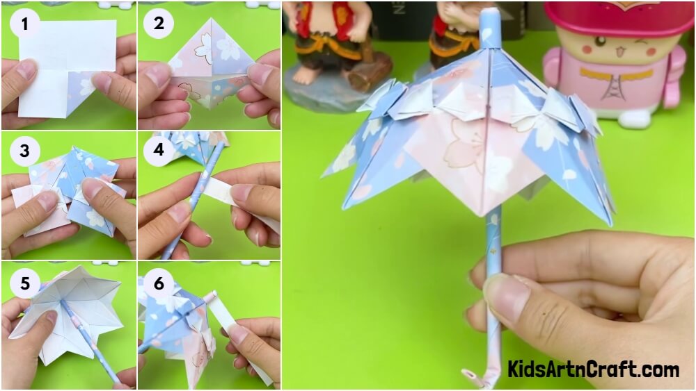 Pretty Origami Umbrella Creative Craft Tutorial For Kids