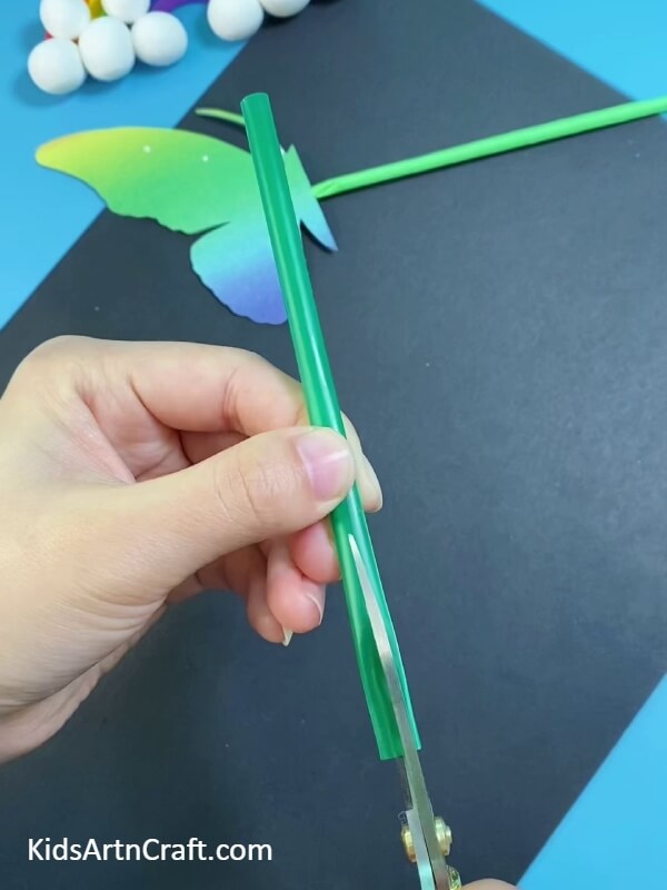 Get Another Straw And A Pair Of Scissors To Cut-Making a paper-straw butterfly - a step-by-step guide for children