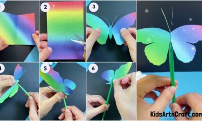 Pretty Paper-Straw Butterfly Step-by-step Tutorial For Kids