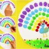 Pretty Peacock Finger Impression Painting Idea For Kids