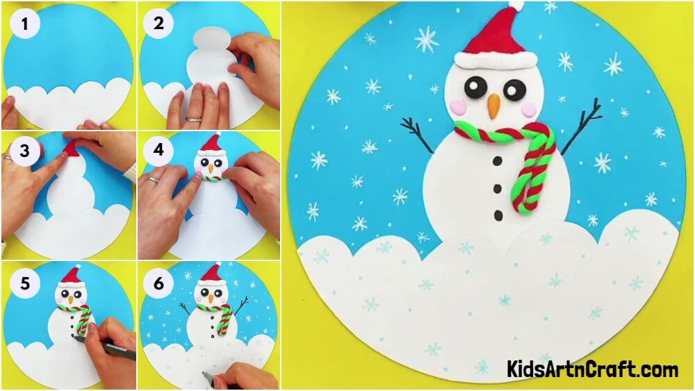 Pretty Snowman Paper Clay Craft Tutorial For Beginners