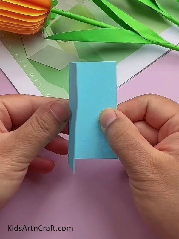Take Blue Craft Paper- Fun and Simple Tulip Flower Craft Tutorial For Children 
