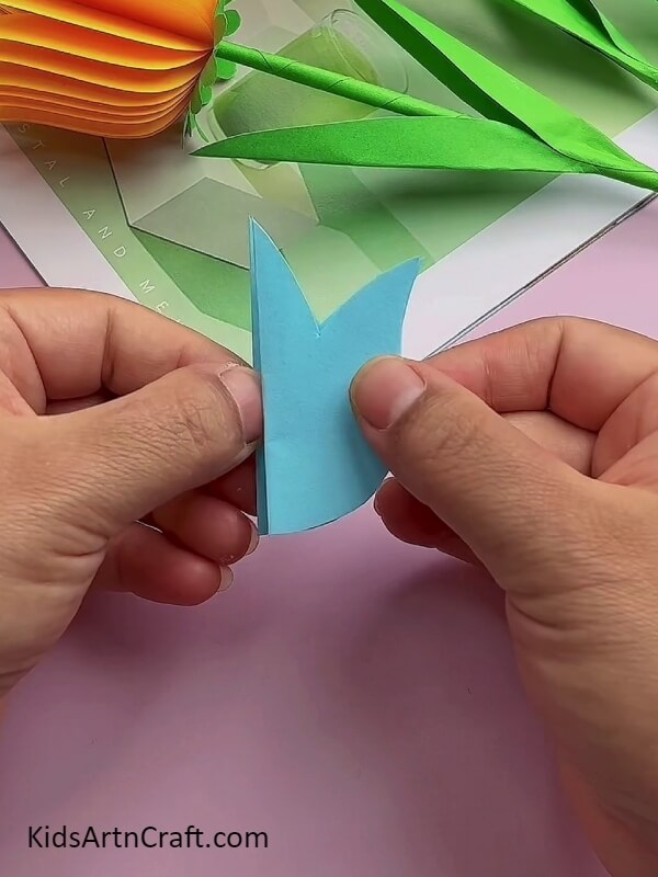 Stick Both the Tulips on One Another with Glue- Quick Tulip Flower Making Guide For Little Ones 