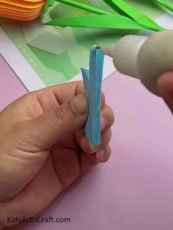 Stick More Blue Tulip Shape Together- Simple Tulip Flower Construction Tutorial For Youngsters 
