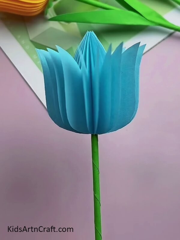 Stick More Blue Tulip Shapes- Pretty Tulip Flower Creation Guide For Youngsters 