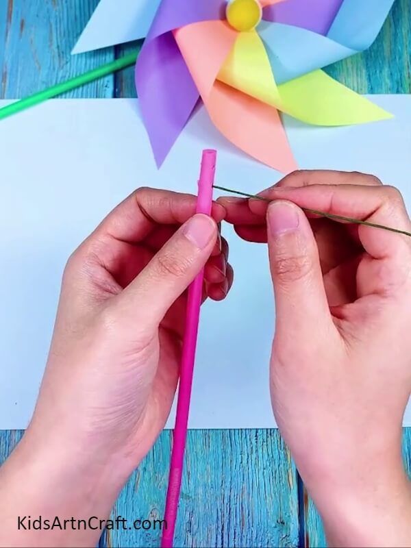 Putting Hole in the Straw- Making a Rainbow Paper Windmill: A Tutorial for Novices 