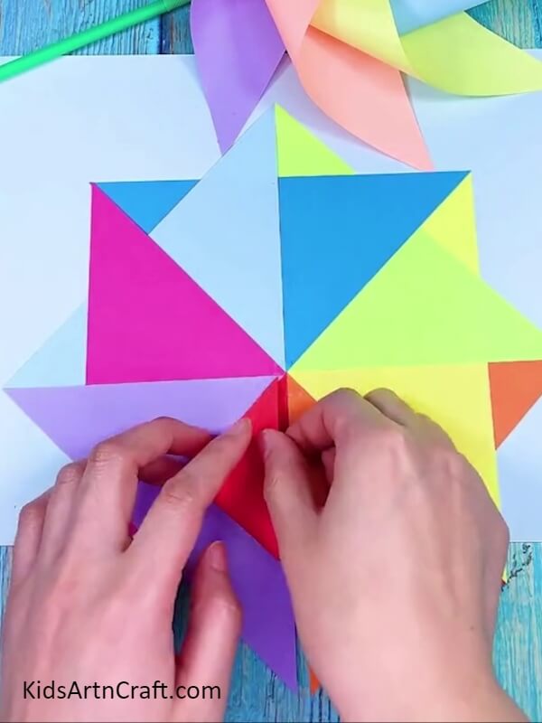Making Paper Windmill Blades- Crafting a Rainbow Paper Windmill: A Tutorial for Beginners 