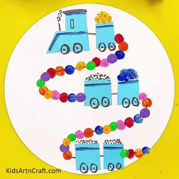 And it is finally done!- How to construct a rainbow train craft with children