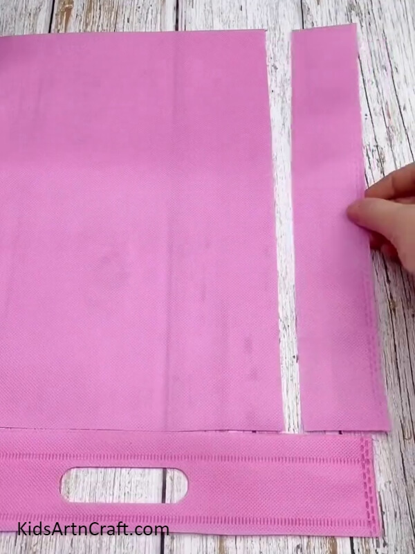 Starting with a Pink Jute Bag- Making a Lifelike Crepe Paper Blossom Craft for Inexperienced Crafters 