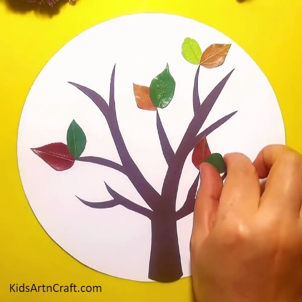 Adding More Leaves- Step-by-step Guide to Crafting a Tree with Fall Leaves
