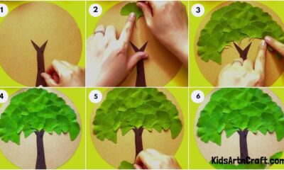 Realistic Tree Craft Using Leaves Step-by-step Tutorial