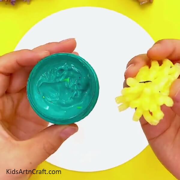 Take the Green Paint from Fruit foam