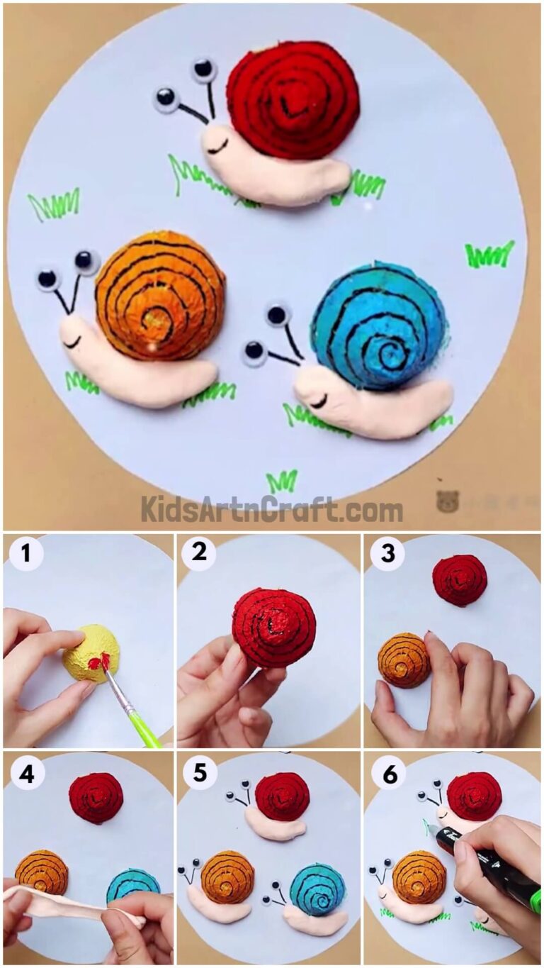 Recycled Egg Carton Snails Craft Tutorial For Kids Kids Art & Craft