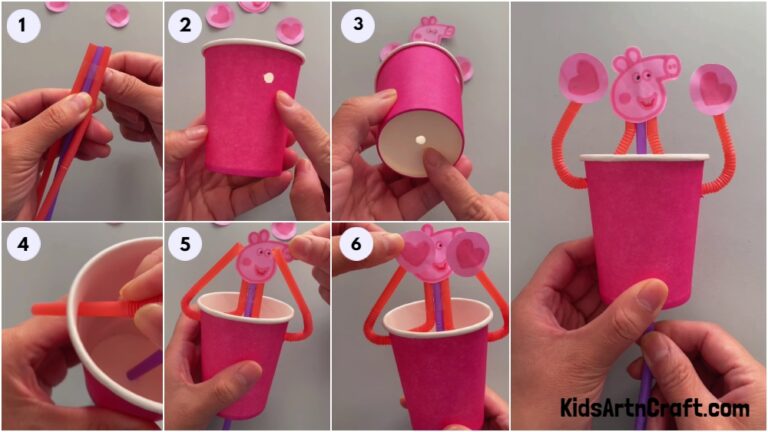 Recycled Paper Cup Peppa Pig Hanging Craft Tutorial for Kids - Kids Art ...