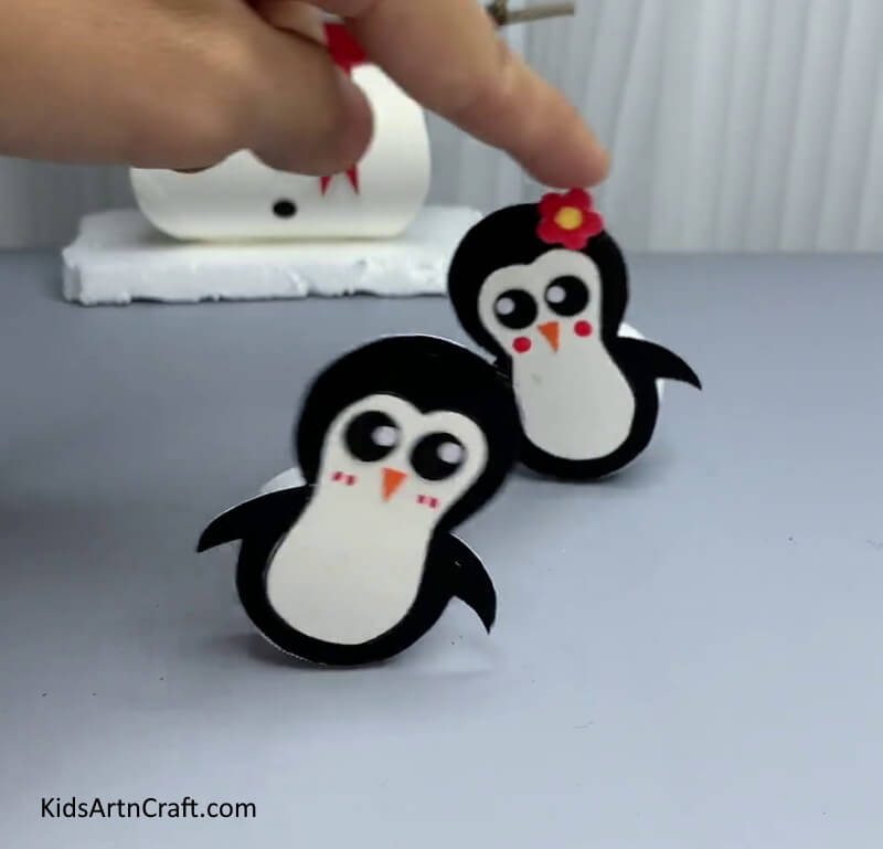 Penguin Craft Using Rocking Paper For Kids