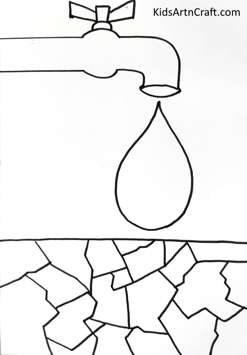 Drawing Tap and Water Drop - Simple Art For Children 