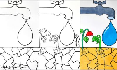 Save Water Save Earth Easy Drawing For Kids