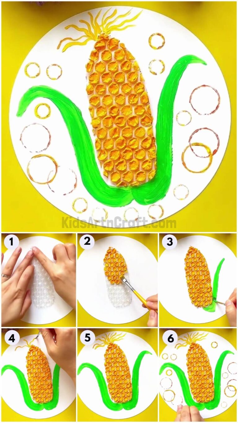Simple Corn Craft Using Bubble Wrap Tutorial For Beginners - Kids Art ...