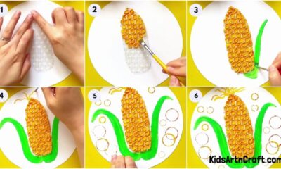 Simple Corn Craft Using Bubble Wrap Tutorial For Beginners