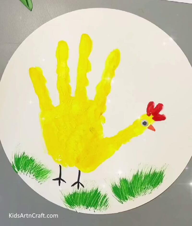 Finally Our Handprint Hen Art Is Ready-Here is a simple tutorial that will teach kids how to make a handprint chicken