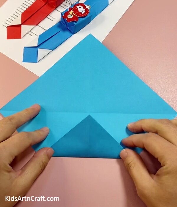 Fold One Of The Triangles-Crafting a watch with origami paper without leaving your house
