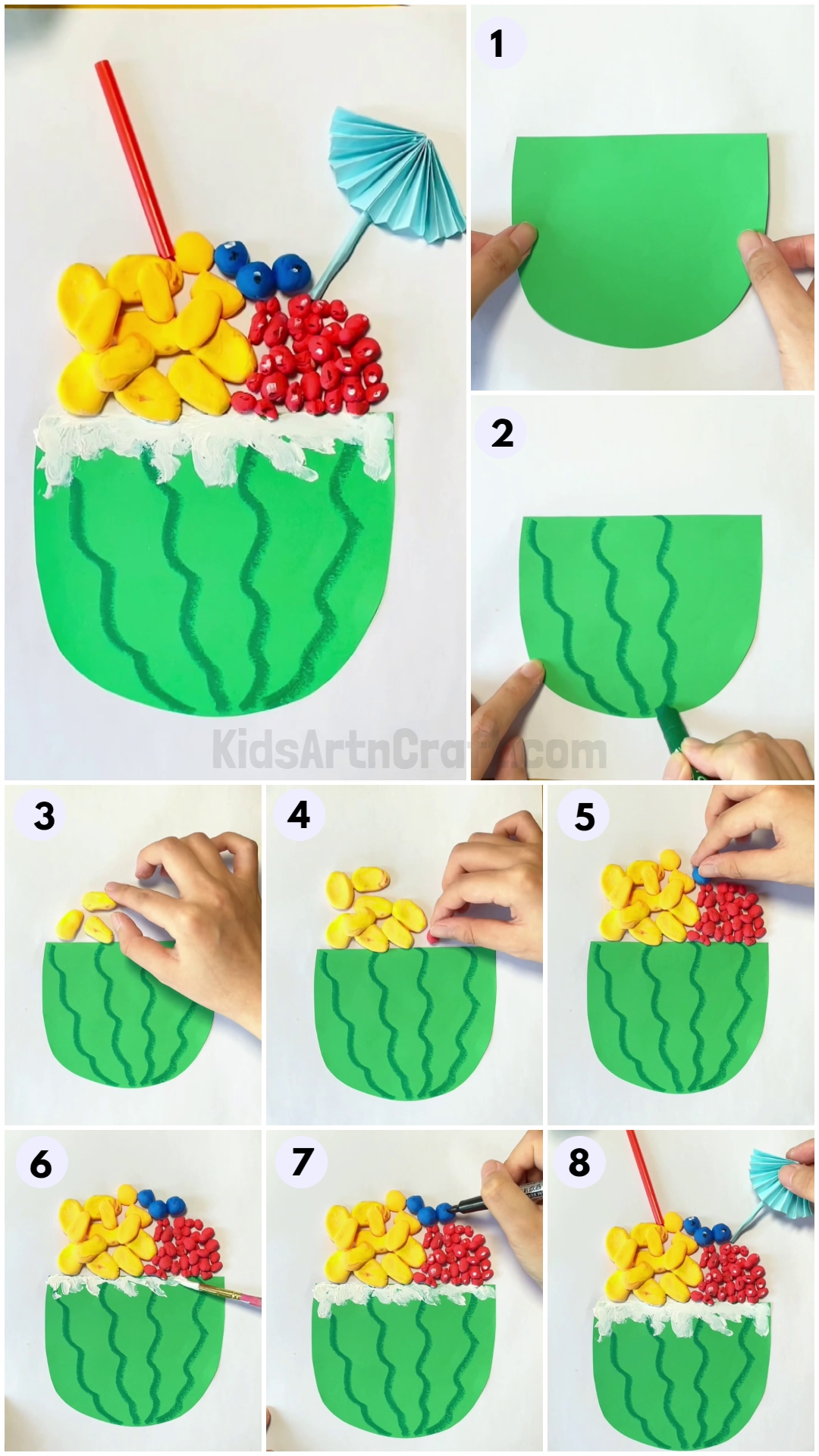 Summer Watermelon Drink Artwork For Kids