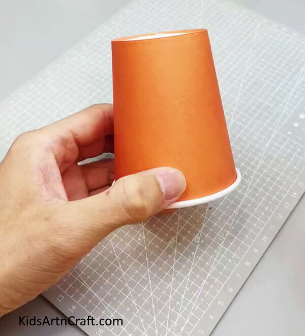 Taking An Orange Paper Cup - Creating a Tiger Out of a Paper Cup - A Simple Guide for Children 