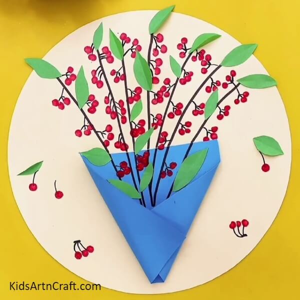 Tiny Red Flowers Bouquet Craft- Creative Activity For Kids: Making a Small Arrangement of Red Flowers