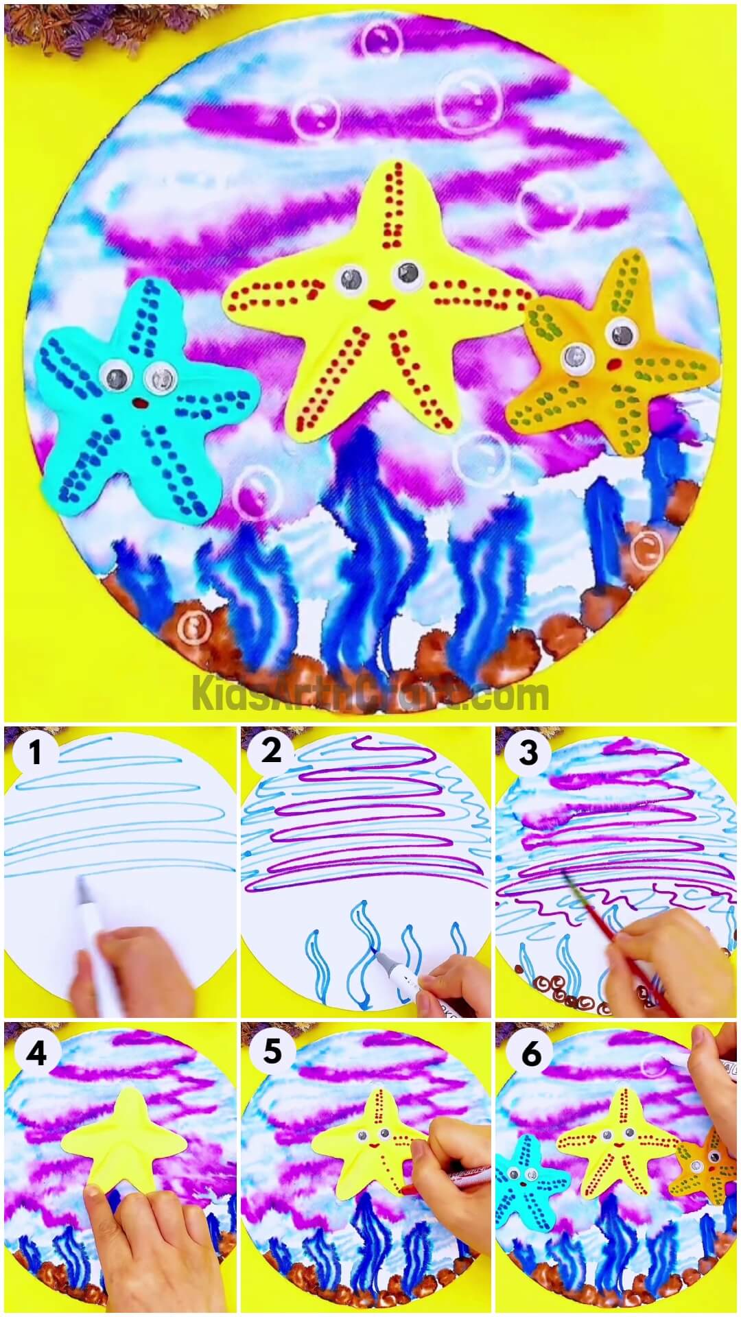 Underwater Starfish Drawing Creative Idea For Beginners