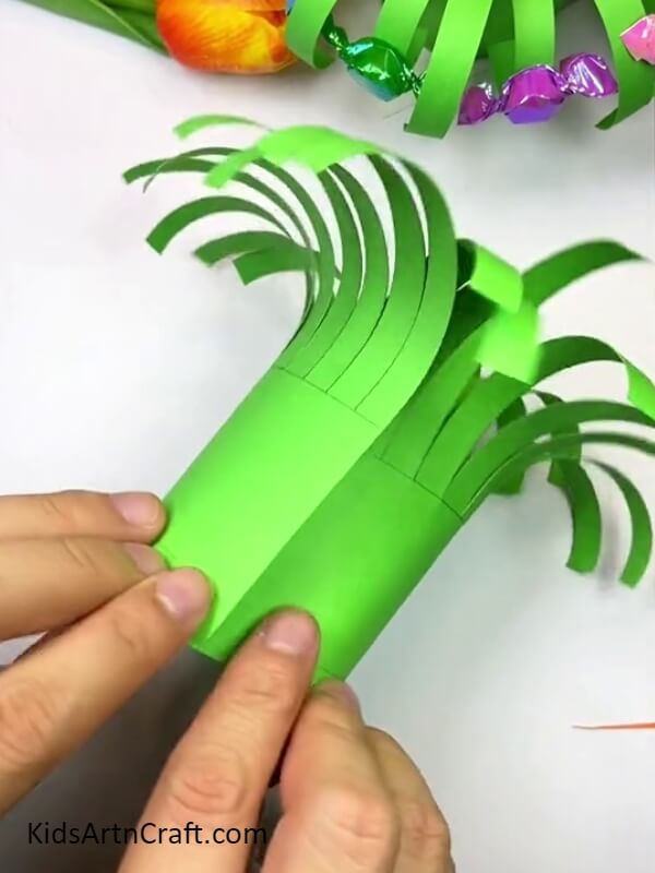 Folding The Green Paper - Learn to Create a Special Candy Basket - Step by Step 