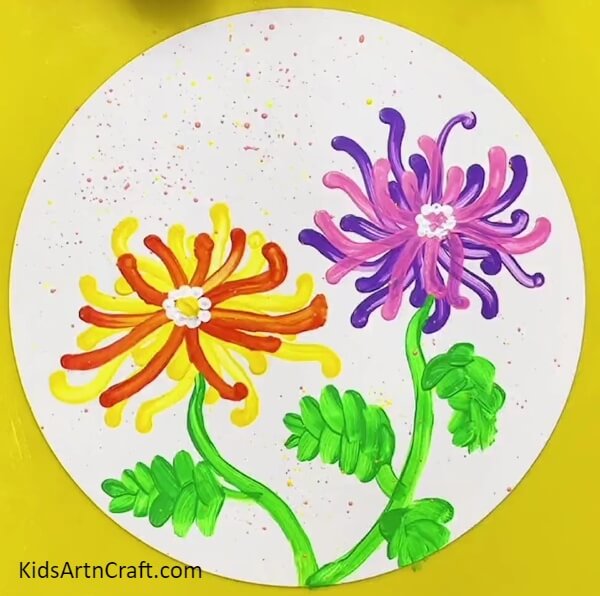 The DIY Unique Flower Painting Is Ready!-An Innovative Art Technique Using Cotton Buds to Paint a Flower