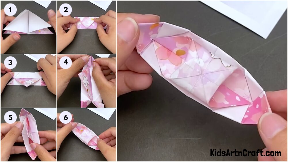 Unique Paper Origami Boat Step-by-step Tutorial For Kids
