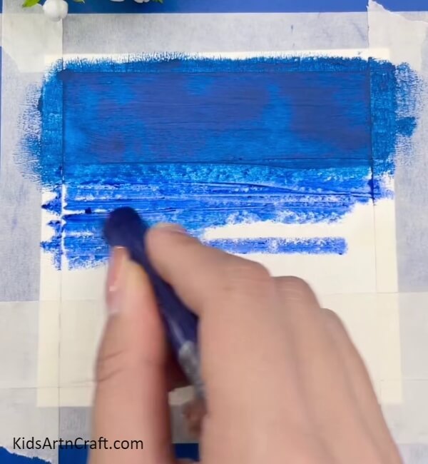Take Shades of Blue- Creative Winter Snowy Mountain Artwork Ideas for Little Ones 