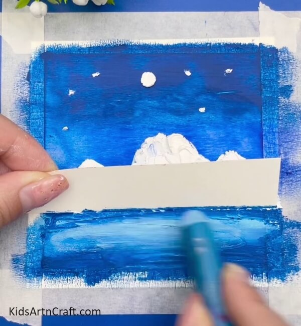 Merge with the Middle Shade of Blue Oil Pastel- Fresh Winter Snowy Mountain Art Ideas for the Youthful 