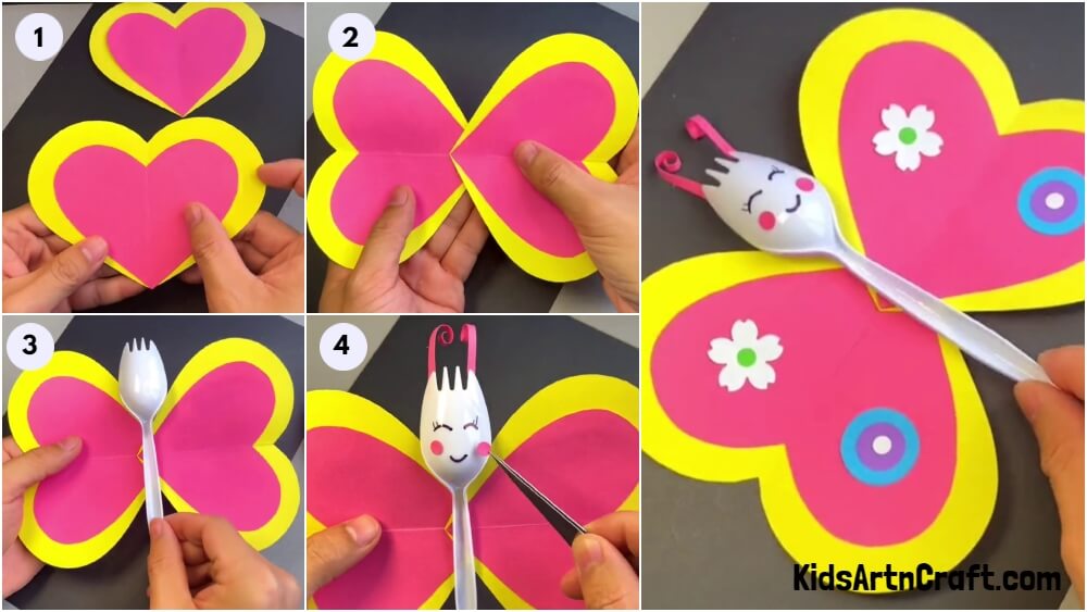 Vibrant Butterfly Craft Using Disposable Spoon For Kids