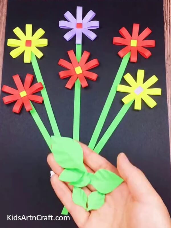 Create leaf cutouts of various sizes- Detailed Guide for Crafting a Colorful Paper Flower Pot