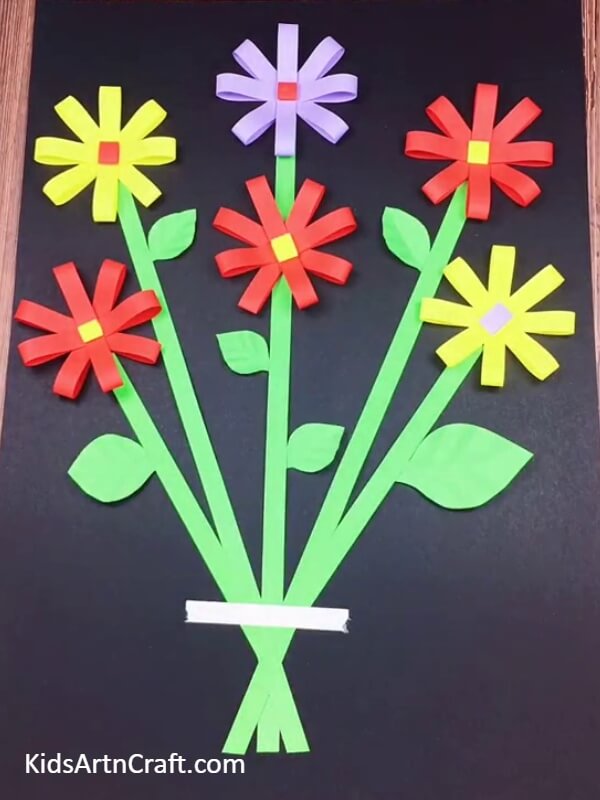 Paste the whole design- A Tutorial on Assembling a Vibrant Paper Flower Pot 