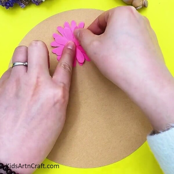 Creating second petal of flower and pasting it- 3D Flower Making Craft: A Tutorial for Kids 