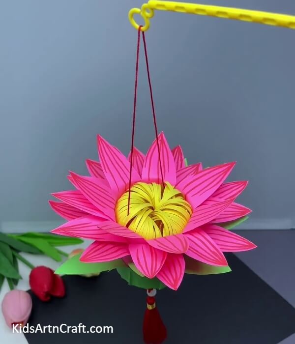 Your Craft Is Ready- Lovely Lotus Hanging Paper Artwork Decoration For Diwali