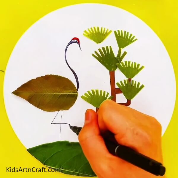 Make The Crane-Creative Crane Bird Fall Foliage Landscape Design Thought For Youngsters