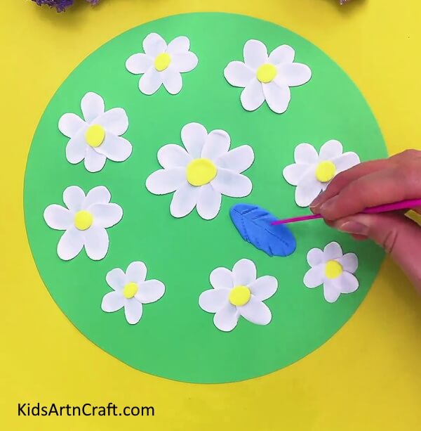 Detailing The Leaf- A Tutorial on How to Make Clay Flower Art with Kids 